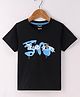 Smarty Boys 100% Cotton Sinker Half Sleeves Text Printed T-Shirt - Black
