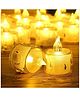 True Decor Flameless & Smokeless Melted Design Crystal LED Candles in Yellow- Pack Of 12