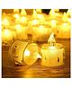 True Decor Flameless & Smokeless Melted Design Crystal LED Candles in Yellow- Pack Of 24