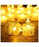 True Decor Flameless & Smokeless Melted Design Crystal LED Candles in Yellow- Pack Of 36