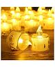 True Decor Flameless & Smokeless Melted Design Crystal LED Candles in Yellow- Pack Of 48