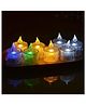 True Decor Flameless & Smokeless Melted Design Crystal LED Candles in Multicolor- Pack Of 24