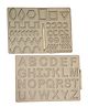 Fingo Brain Combo Pack Wooden 2 Boards Capital  and Pattern Tracing Board with Dummy Pencil in Lasers Cut -  Brown