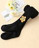 SYGA Tights For Girls Soft Cotton Infant Leggings Toddler Flower Stockings Pants, Suitable For All Seasons Black-(4-6 years) L