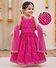 Babyhug 100% Cotton Woven Sleeveless Leheriya Printed Choli Lehenga and Dupatta Set -  Fuschia