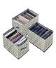 House of Quirk Set Of 3 Wardrobe Clothes Organizer For Folded Clothes With Handle Closet Drawer Organizers Non-Woven