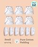 SuperBottoms First Love DryFeel Langot for Newborn Baby | 100% Cotton Padding | White | Pack of 12 | 0-5kgs