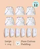 SuperBottoms First Love DryFeel Langot for Newborn Baby | 100% Cotton Padding | White | Pack of 12 | 5-10kgs SuperBottoms First Love DryFeel Langot for Newborn Baby | 100% Cotton Padding | White | Pack of 12 | 5-10kgs