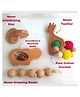 Taruh Kids Wooden baby Teether Rattle Combo Giraffe & Hippo