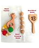 Taruh Kids Wooden baby Teether Rattle Combo Giraffe & Bear