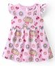 Bonfino 100% Cotton Knit Sleeveless Frock With Cherry Print - Pink