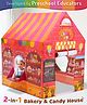 Intelliskills 2-in-1 Bakery & Candy House Themed Foldable Hut Size Tent House for Kids | Indoor & Outdoor Play | Printed Portable Playhouse for Boys & Girls | Play Tent for Kids | Ideal for Gifting | Lightweight | Multicoloured | BIS Approved
