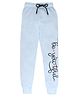 Forever Kids Cotton Looper Be You Text Printed Joggers - Aqua Blue
