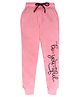 Forever Kids Cotton Looper Be You Text Printed Joggers - Light Peach