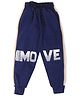 Forever Kids Cotton Looper Move Text Printed Joggers - Royal Blue