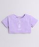 Aww Hunnie Cotton Jersey Half Sleeves Electric Bulb Printed Crop Top - Mauve Purple