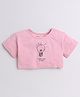Aww Hunnie Cotton Jersey Half Sleeves Electric Bulb Printed Crop Top - Pink
