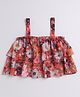 Aww Hunnie Sleeveless Floral Printed Top - Maroon