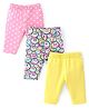 Babyhug Cotton Lycra Knit Three Fourth Length Legging Emoji & Polka Dot Print Pack Of 3 - Mutlicolor