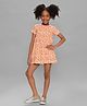 Mi Arcus Cotton Spandex Peanuts Featuring Half Sleeves Snoopy Printed Dress - Multi Colour
