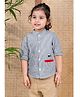 Tiber Taber Full Sleeves Striped Shirt - Grey