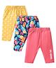 Babyhug Cotton Lycra Knit Three Fourth Leggings Polka Dot & Floral Print Pack of 3 - Multicolour
