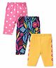 Babyhug Cotton Lycra Three Fourth Leggings Floral & Polka Dots Print Pack of 3 - Multcolour