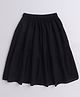 Aww Hunnie 100% Cotton Solid Tiered Skirt - Black