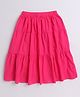 Aww Hunnie 100% Cotton Solid Tiered Skirt - Pink