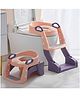 Baybee Vega 3 In 1 Western Toilet Potty Seat for Kids, Baby Potty Training Seat Chair with Splash Guard, Handle, Ladder & Cushion Seat (Rose Pink)