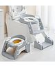 Baybee Vega 3 In 1 Western Toilet Potty Seat for Kids, Baby Potty Training Seat Chair with Splash Guard, Handle, Ladder & Cushion Seat (Grey)