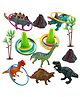 BitFeex Dinosaur with Rings Dino Kids Building Learning Toys-Multicolor,Pack of 6pcs