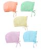 Babyhug 100% Cotton Solid Bonnet Bonnet Caps Pack of 5  - Multicolour