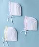 Babyhug 100% Cotton Cap Pack of 3- White