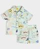 Mi Arcus Cotton Peanuts Featuring Half Sleeves Snoopy Printed Shirt With Coordinating Shorts - Green