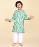 Babyhug Cambric Full Sleeves Kurta With Payjama Set Ikat Print -Multicolor