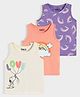 Mi Arcus Pack Of 3 Cotton Spandex Peanuts Featuring  Sleeveless Snoopy Printed Vests - Multi Colour