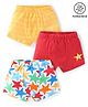 Babyhug 100% Cotton Antibacterial Trunks Star Print Pack of 3 - Red & Yellow