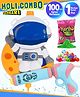 Fiddlerz Holi Pichkari High Pressure Water Gun Toy with Back Holding Tank Water Get Holi Combo of 1 Pkt Holi Color & 100 Water Balloons for Kids