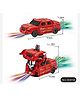 DOMENICO Bump & Go Action 2 in 1 Robot Car Toy with 3D Light and Music Transformer (Color May Vary)