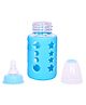DOMENICO Premium Glass Baby Feeding Bottle for Kids Ultrasoft Nipple Glass Feeding Bottle with Silicone Cover Feeding Bottle for Milk and Baby Drinks No Leakage ML & OZ Marking (Color :- Blue, 120 ml)
