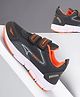 CHamps SHOES Colour Blocked & Mesh Detailed Double Velcro Closure Sport Shoes  - Dark Grey & Orange