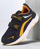 CHamps SHOES Mesh Detailed Double Velcro Closure Sports Shoes  - Navy Blue & Mustard Yellow