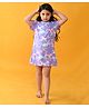 Anthrilo 100% Organic Cotton Knitted Half Sleeves Unicorns Printed Night Dress - Purple