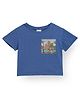 Anthrilo Half Sleeves Amsterdam Text Printed Tee - Blue