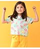 Anthrilo Half Sleeves Ice Creams & Shakes Printed Tee - Aqua Green