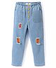 Kookie Kids Full Length Distressed & Pockets Detailing Denim Jeans - Blue