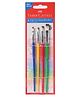 Faber Castell Assorted Flat Tri Grip Paint Brushes Synthetic Hair - Multicolour