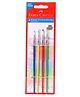 Faber Castell Assorted Flat Tri Grip Paint Brushes Synthetic Hair - Multicolour