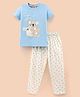 Lazy Bones Sinker Half Sleeves Night Suit with Koala Print - Waterfall Blue